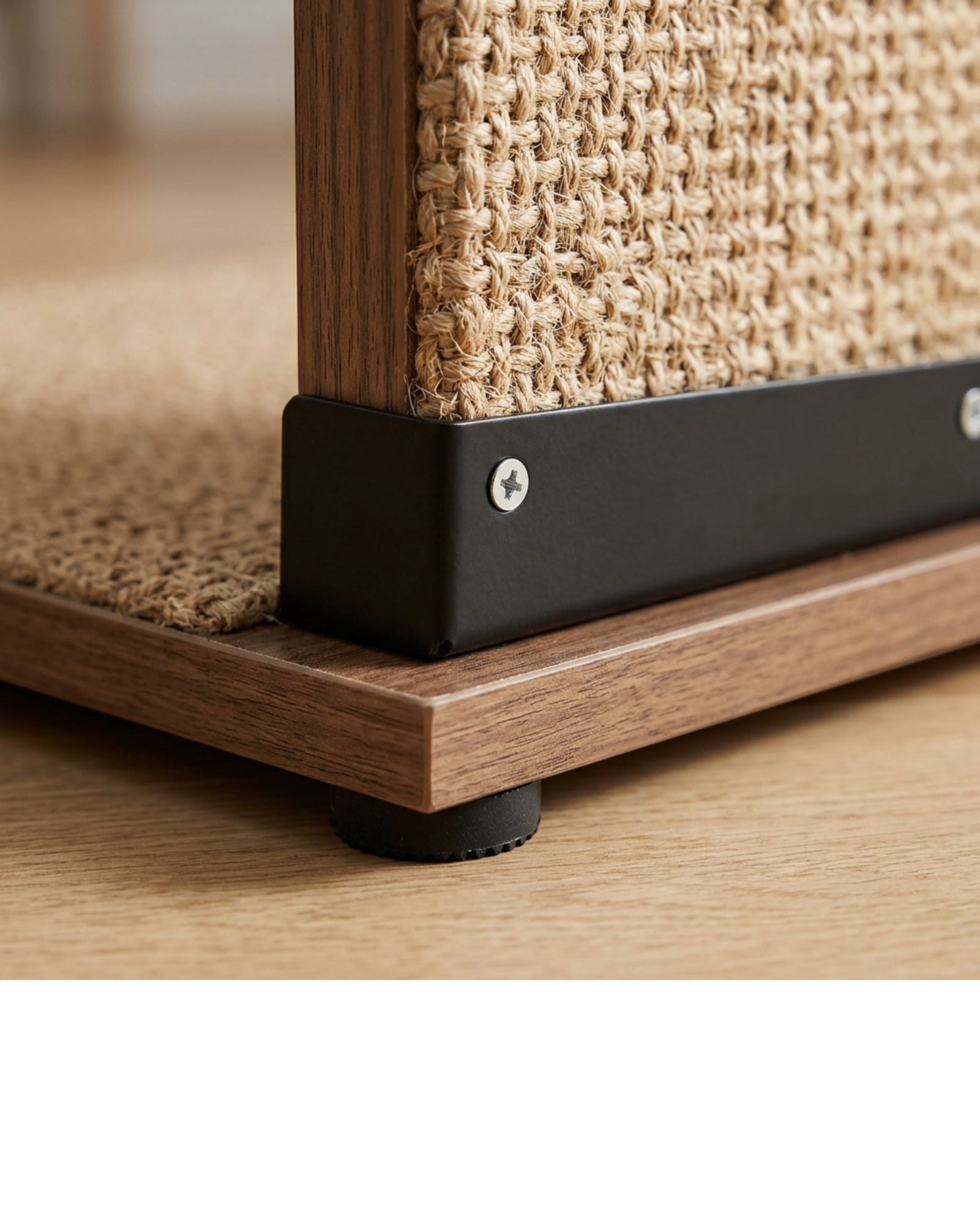 Jmxkb L-Shape Sisal Cat Scratching Board Walnut Natural - Detail view
