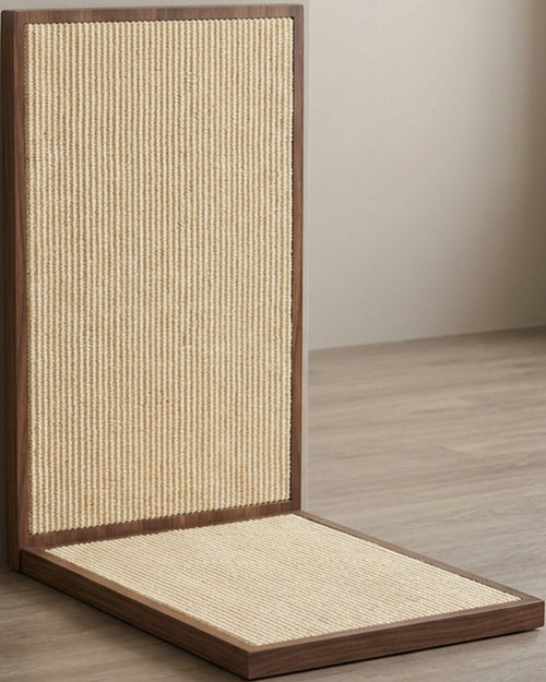 Jmxkb L-Shape Sisal Cat Scratching Board Walnut Natural - Lifestyle view
